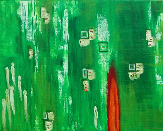 auserwählt, 2007, Acryl-Mischtechnik auf Leinwand, 100 x 80 cm / Sr. Heidrun Bauer SDS